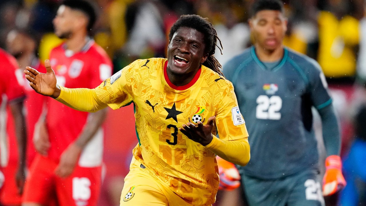 Caleb Yirenkyi avec le Ghana contre le Panama au Mondial 2026