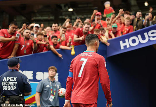 After an ineffectual showing, Cristiano Ronaldo stalked off down the tunnel in Houston alone