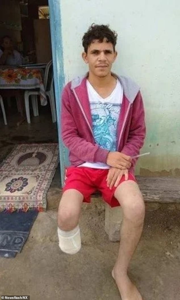 University clerk Vanderlay dos Santos (pictured) was found guilty of defrauding insurance companies after he amputated his own foot in an attempt to receive compensation