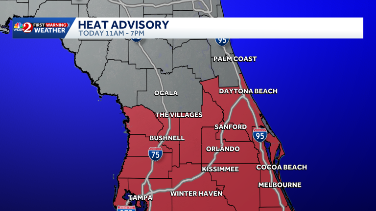 Impact weather: Central Florida under heat advisory as feels like temps ...