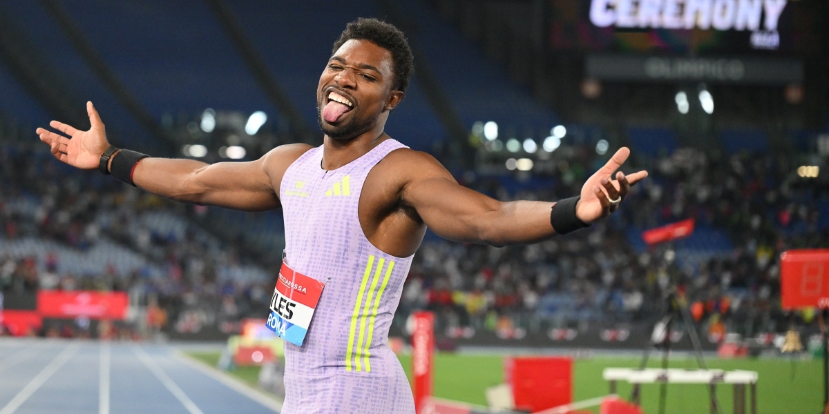 Sprinter Noah Lyles breaks world record at Golden Spike