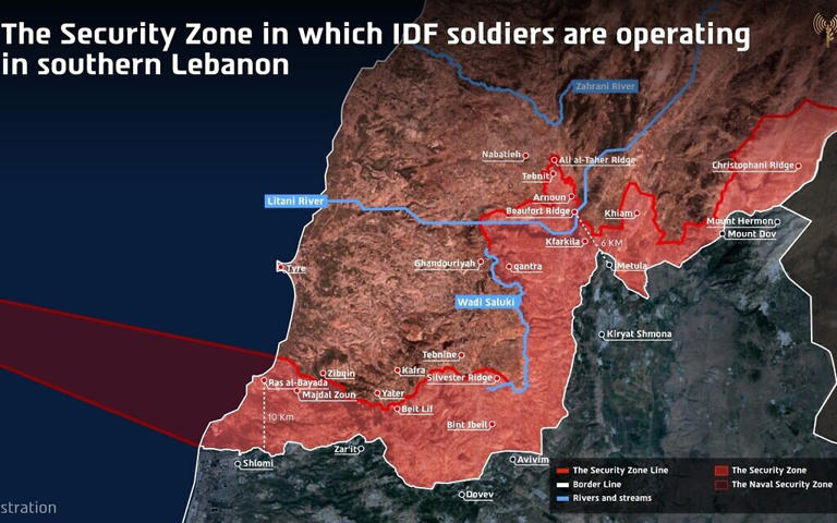 IDF publishes fresh map of south Lebanon deployment, says it won’t be ...