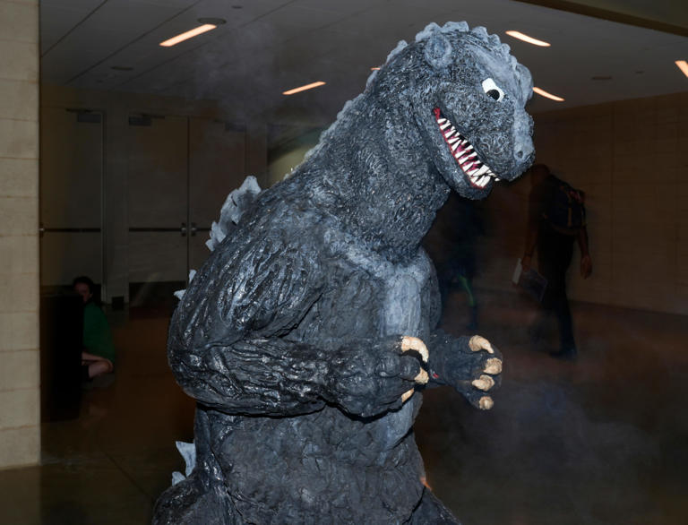 It's the perfect day for Godzilla to crash the Knicks NBA title parade