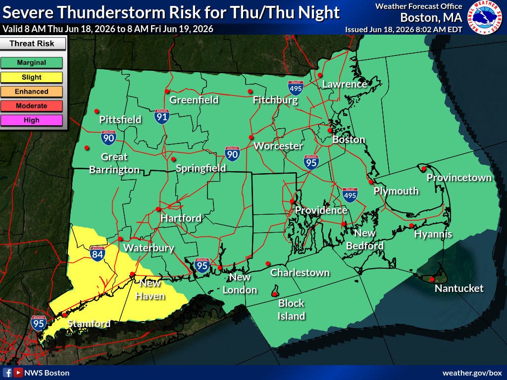 Severe thunderstorms possible today in MA: Timing, radar, tornado risk