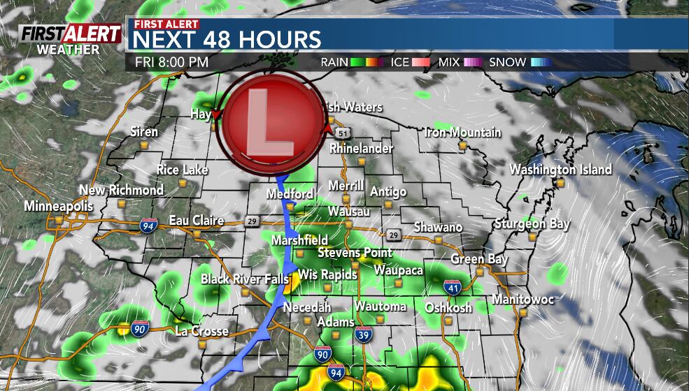 First alert later Friday for showers & chance of strong storms