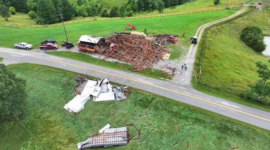 Storms tear through Pendleton County, leaving barns and homes damaged