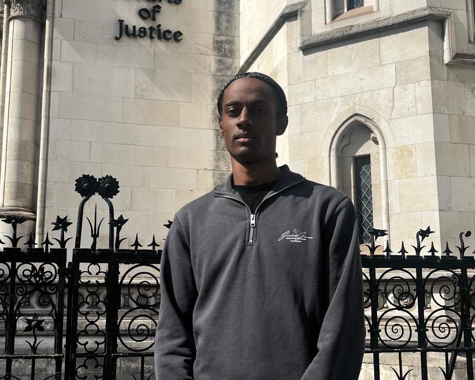 Daryl McLune outside Royal Courts of Justice, where a jury found the Met had discriminated against him. Photograph: Champion News