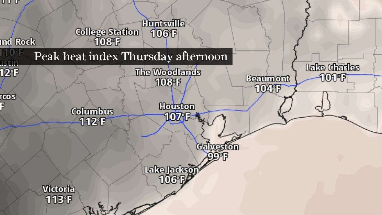 Houston humidity to make heat feel like 110 degrees for weekend World ...