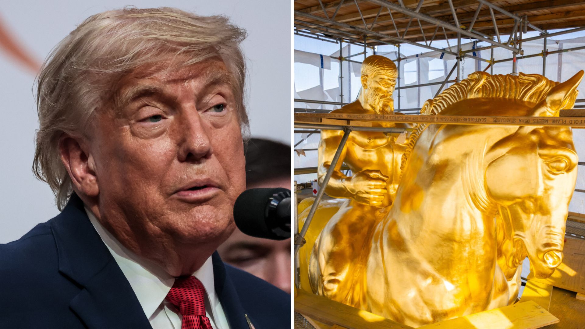 Trump's gold statue obsession returns in new Truth Social post