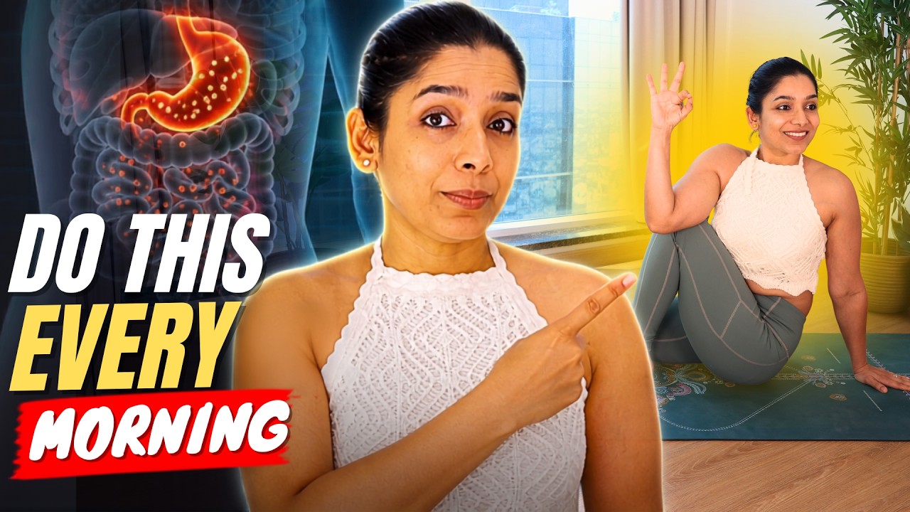20 minute morning yoga flow for better gut health and digestion