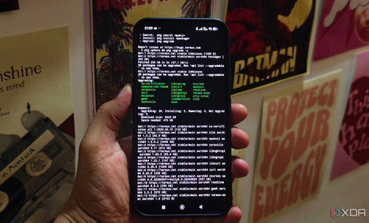 Termux running on Android phone 