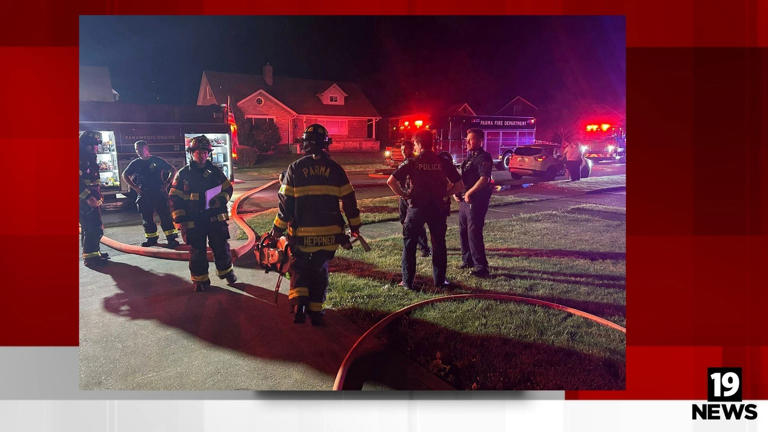 Parma Fire battle garage fire