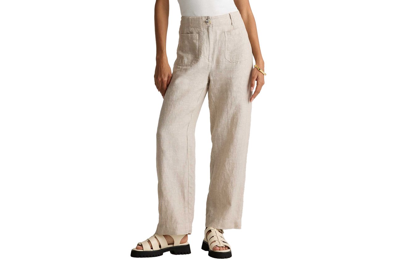 Quince 100% European Linen Patch Pocket Wide Leg Pants