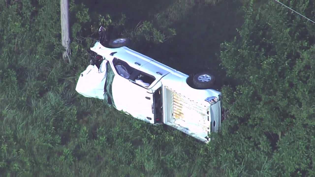 Person taken to hospital after rollover crash causes traffic backup on ...