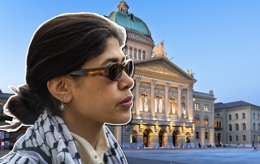 Rima Hassan reporte sa venue à Berne