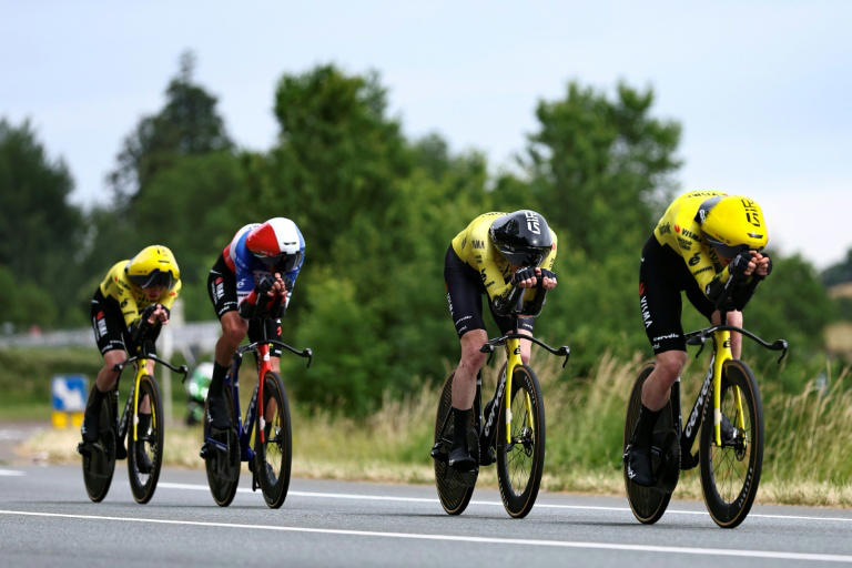 Visma win Auvergne team time-trial but Baudin keeps yellow