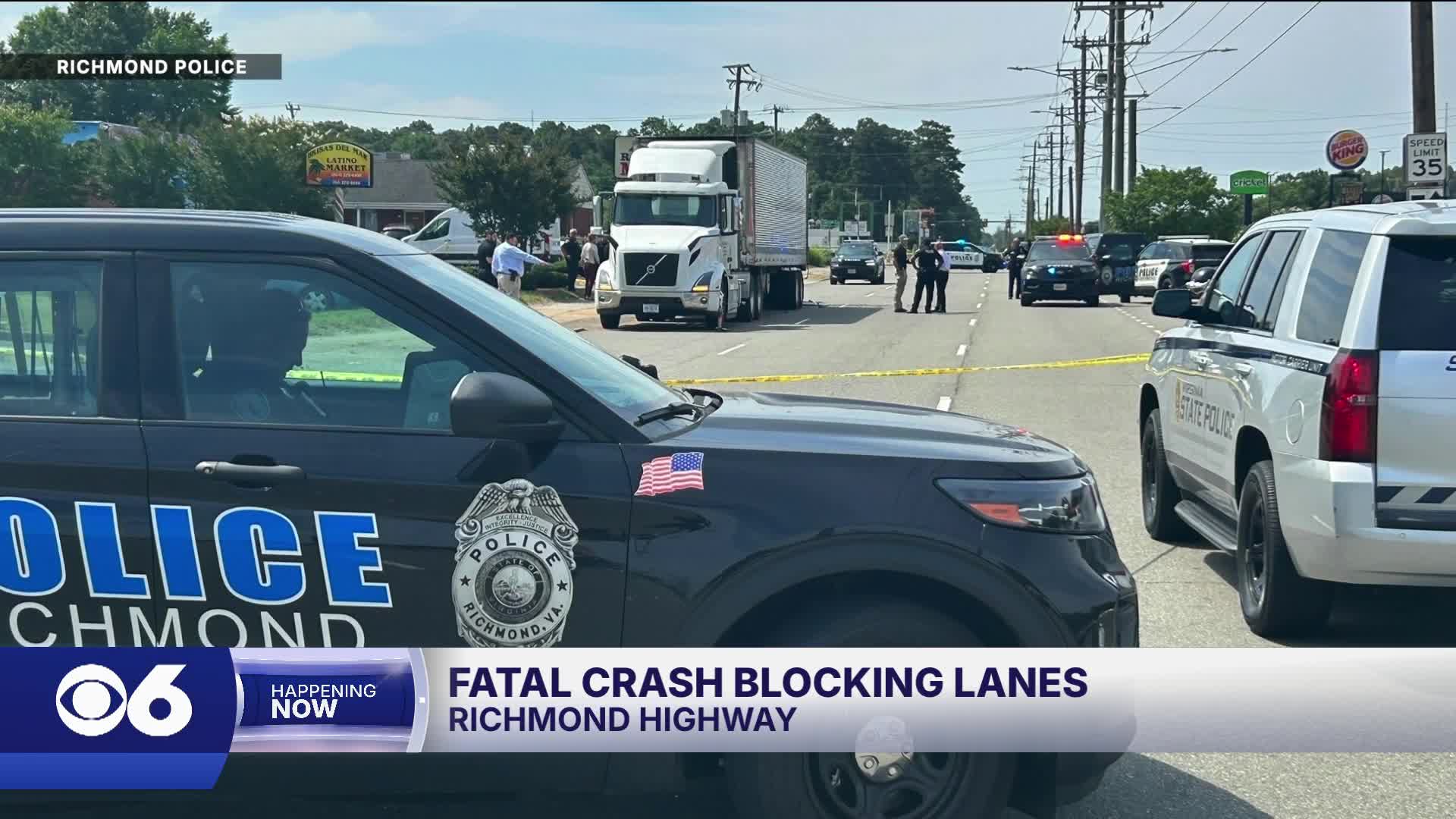 Deadly crash shuts down northbound lanes of Richmond Highway, police say