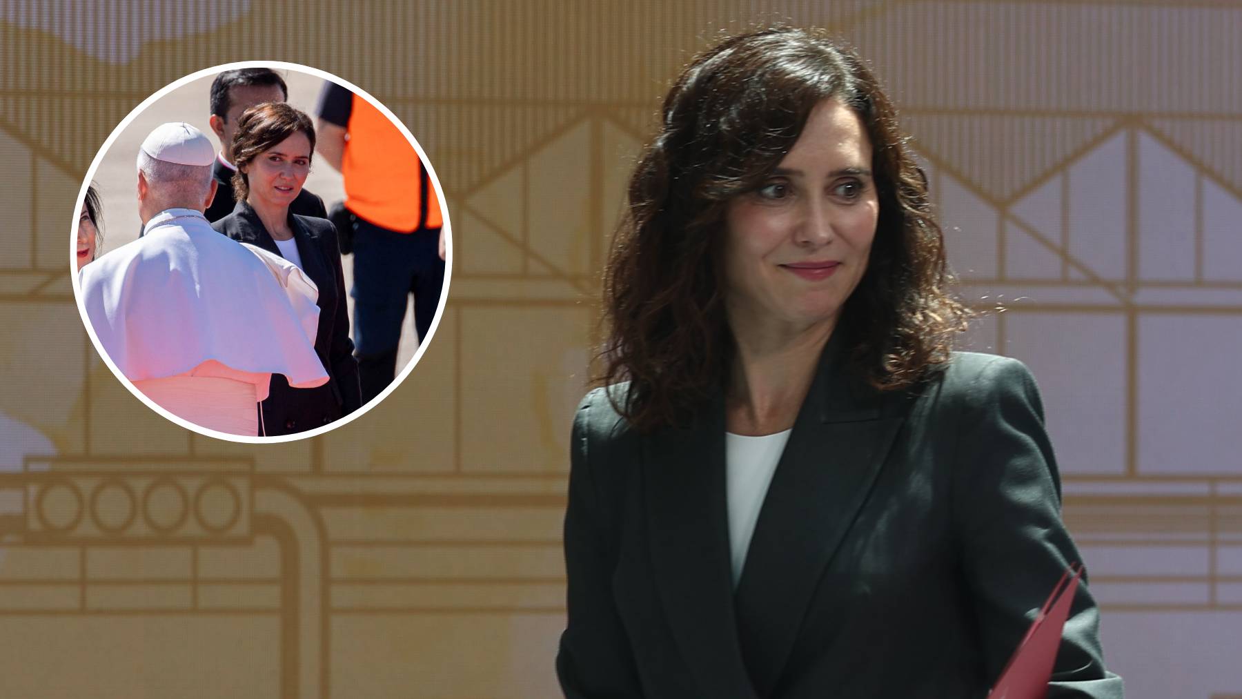 Ayuso se despide del papa León XIV con un impecable traje de chaqueta y ...
