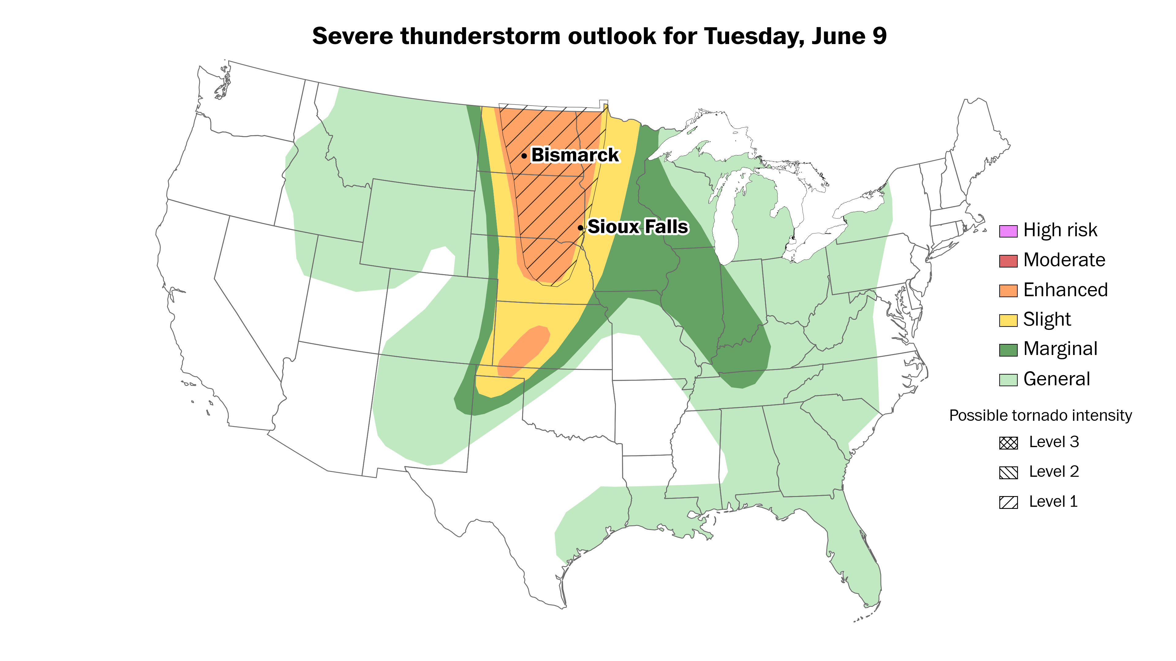 Where strong tornadoes and hail could hit swaths of the central US this ...
