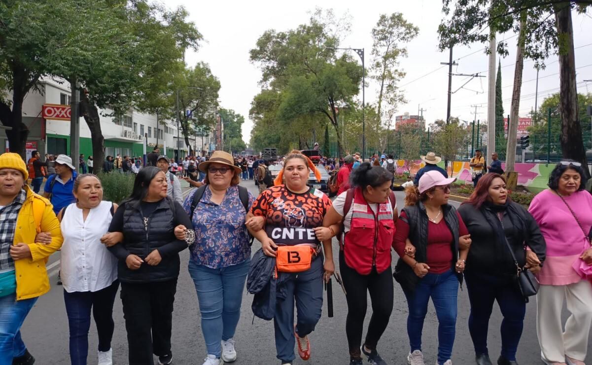 Marcha de la CNTE hoy; docentes se retiran de Tlalpan