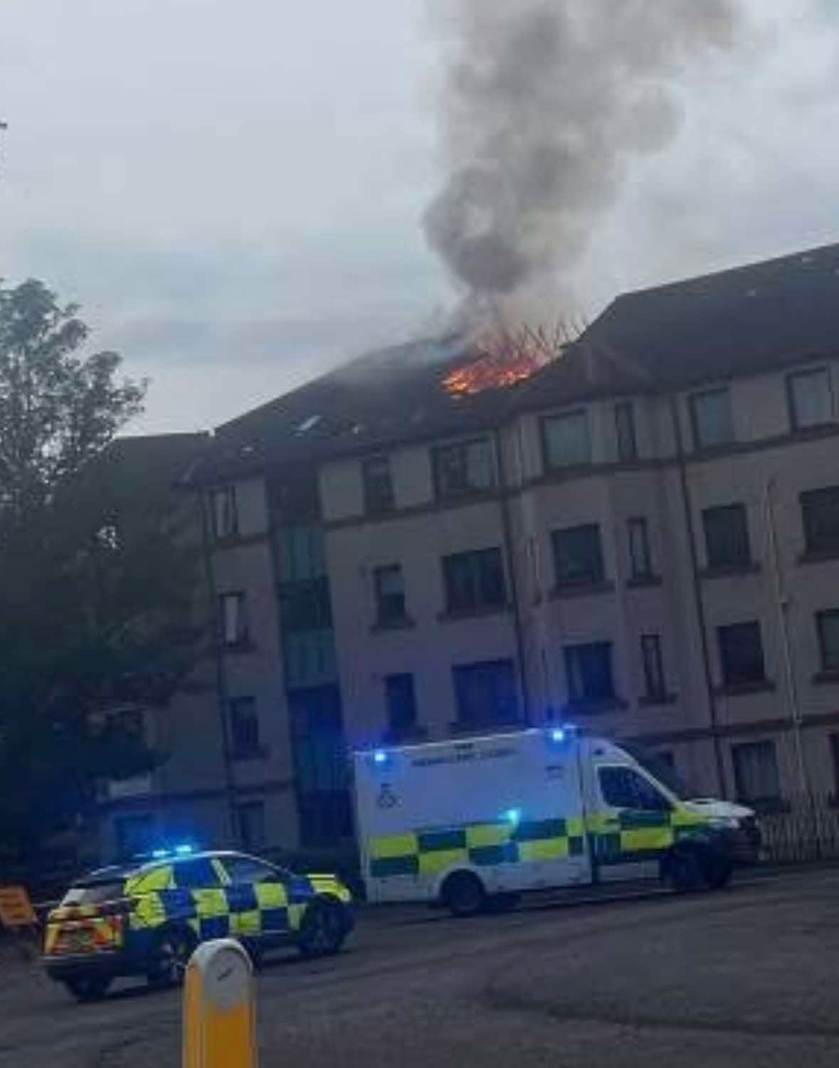 Emergency services tackle major fire at block of flats in Edinburgh