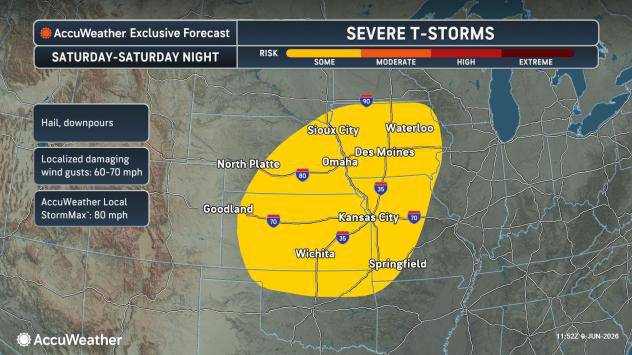 Multiday severe weather outbreak to progress from Plains to Midwest