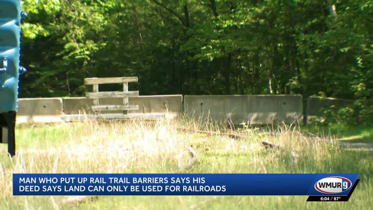 Man who placed barriers on Northern Rail Trail says deed limits land use