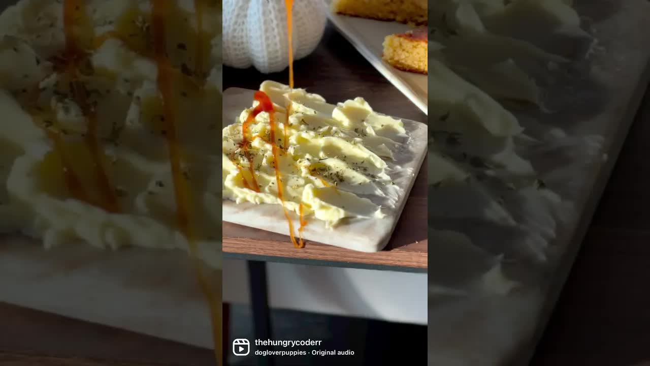 Cornbread with honey butter board