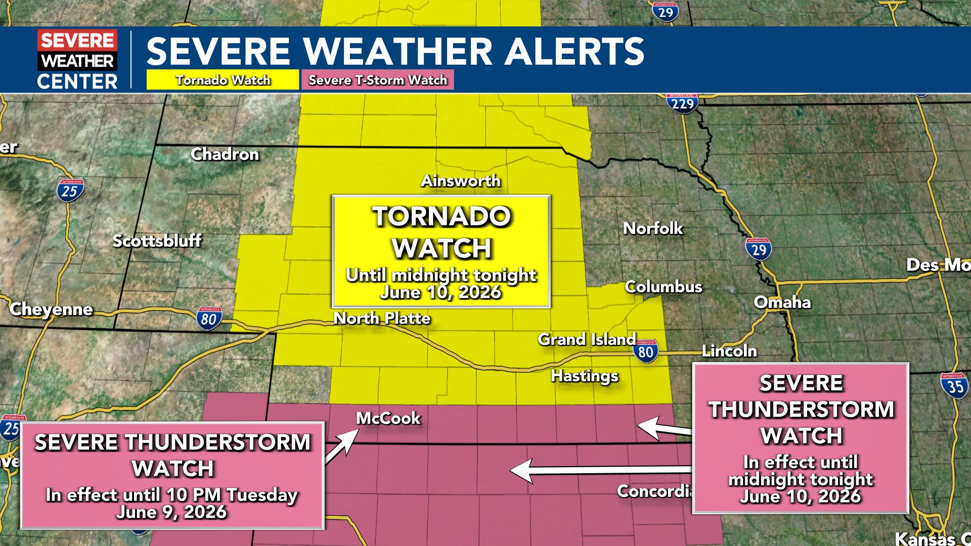 Severe storms possible into Tuesday evening