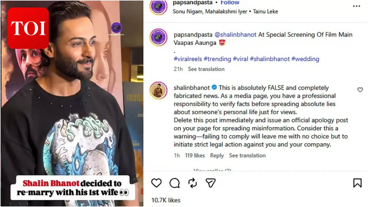 Shalin Bhanot reacts strongly to rumours of reuniting with ex-wife ...