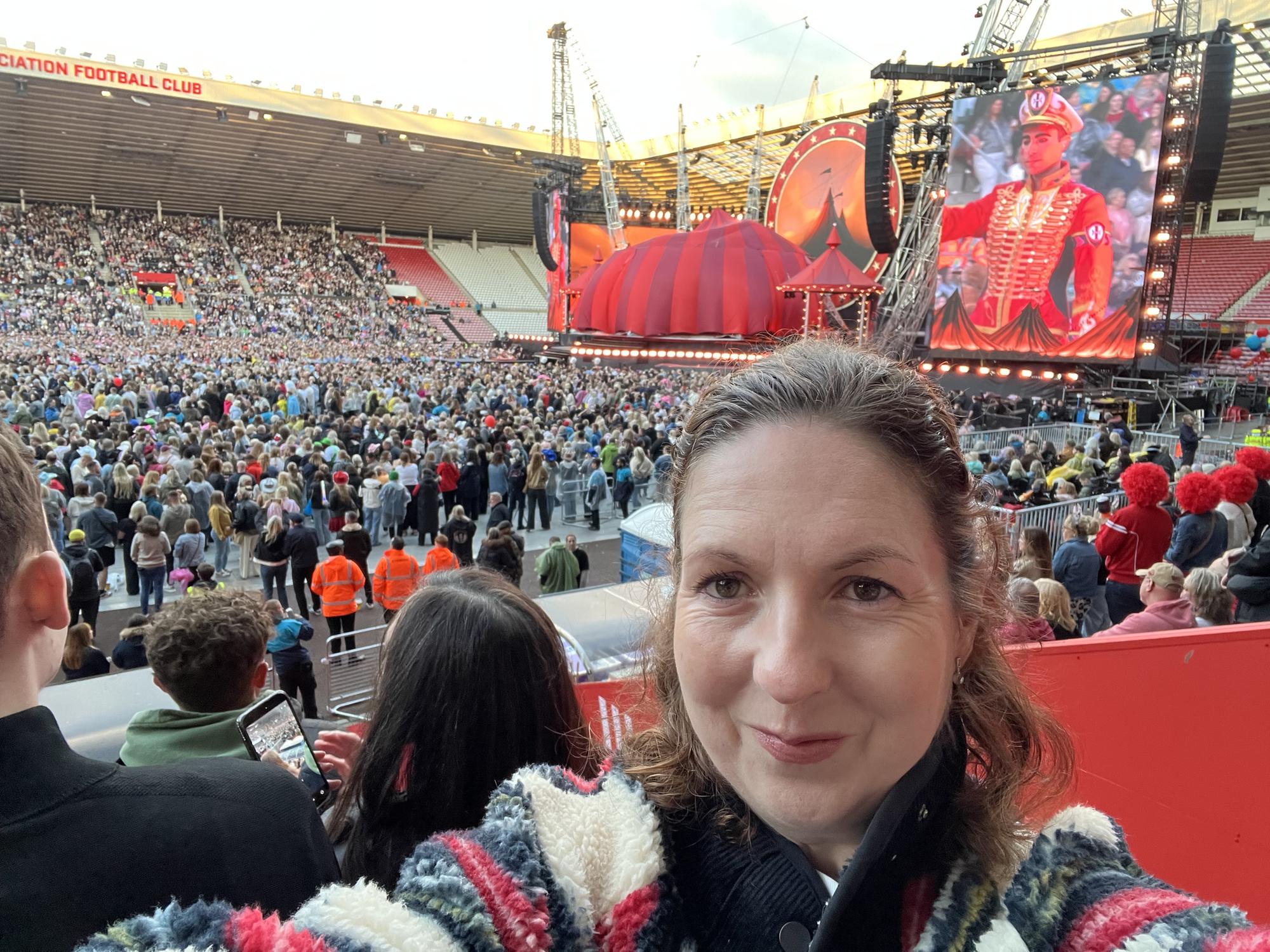 Victoria Williams attends the Take That concert at the Stadium of Light in Sunderland on Tuesday.
