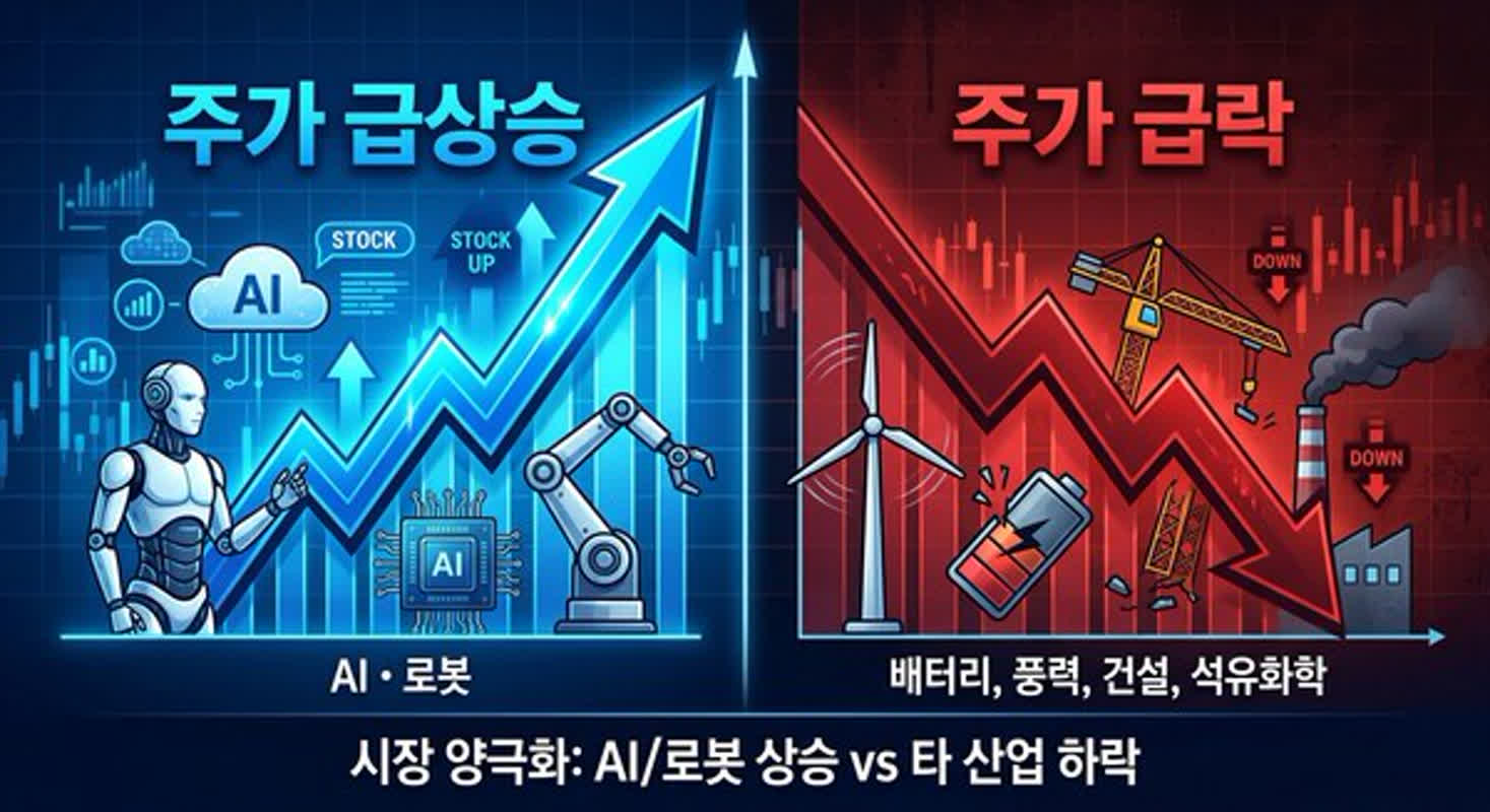 AI만 뛰는 장세, 한 달 새 수익률 격차 146%, 