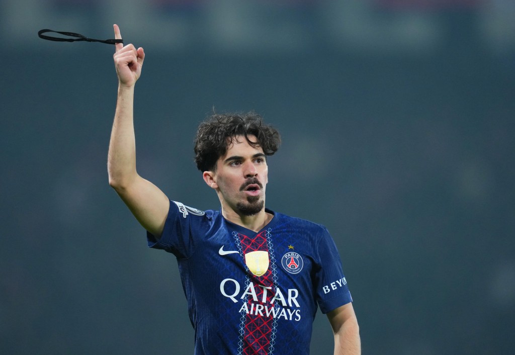 PARIS, FRANCE – JANUARY 28: Vitinha of Paris Saint-Germain celebrates scoring his team’s first goal during the UEFA Champions League 2025/26 League Phase MD8 match between Paris Saint-Germain and Newcastle United FC at Parc des Princes on January 28, 2026 in Paris, France. (Photo by Franco Arland/Getty Images)