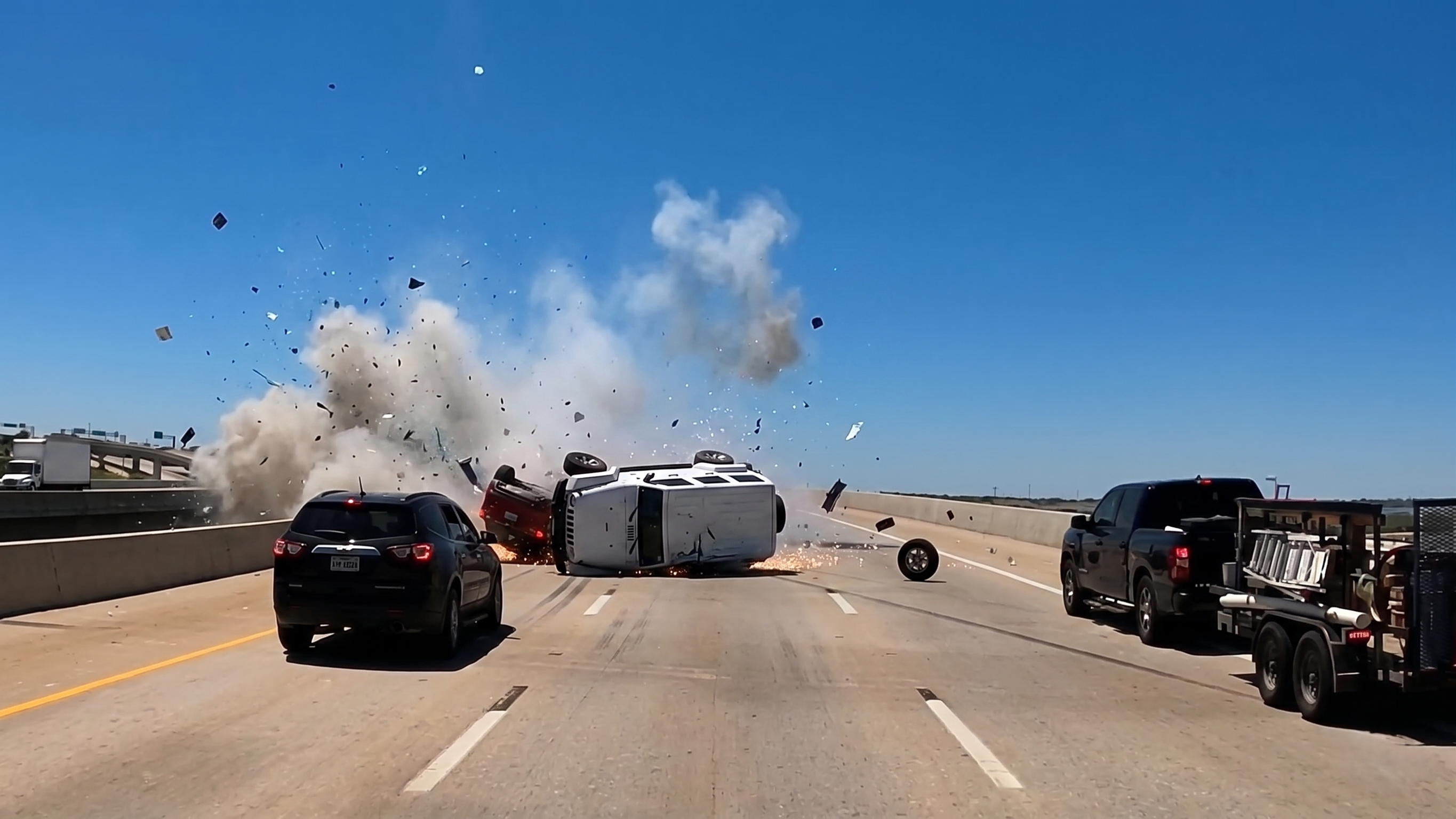 How one dangerous cut-off ends in horrifying rollover crash