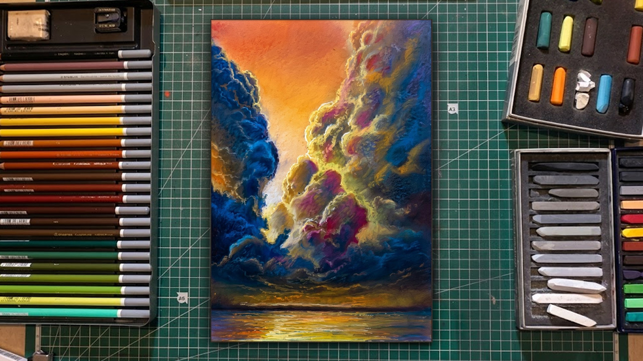 Easy realistic clouds in soft pastel tutorial for beautiful sky ...