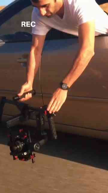Behind the scenes of professional car filming