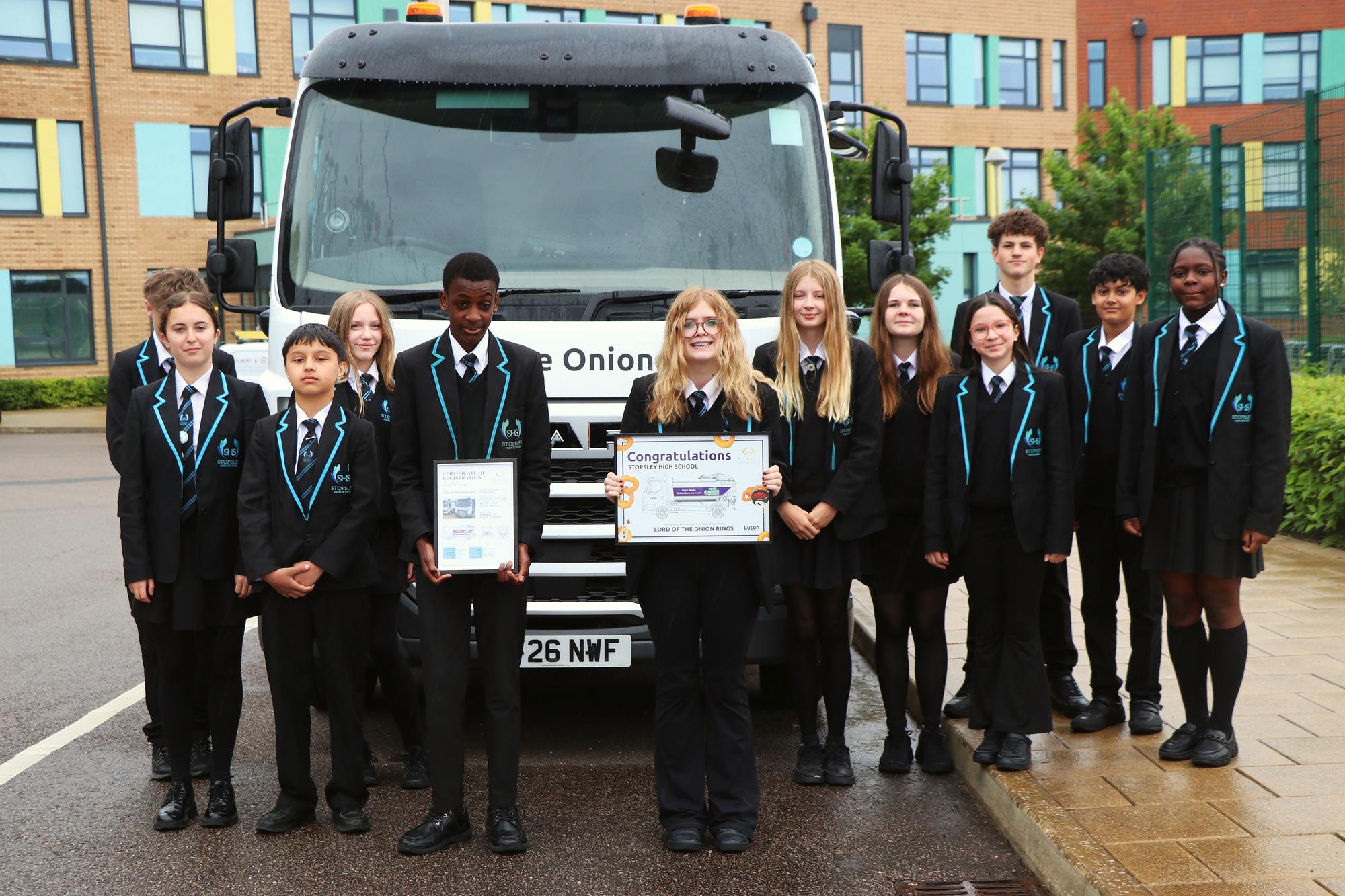 Luton students win bin lorry naming competition with 'Lord of the Onion ...