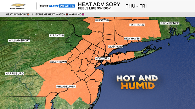 Weather for NYC causing a heat advisory Thursday and Friday. Check the ...