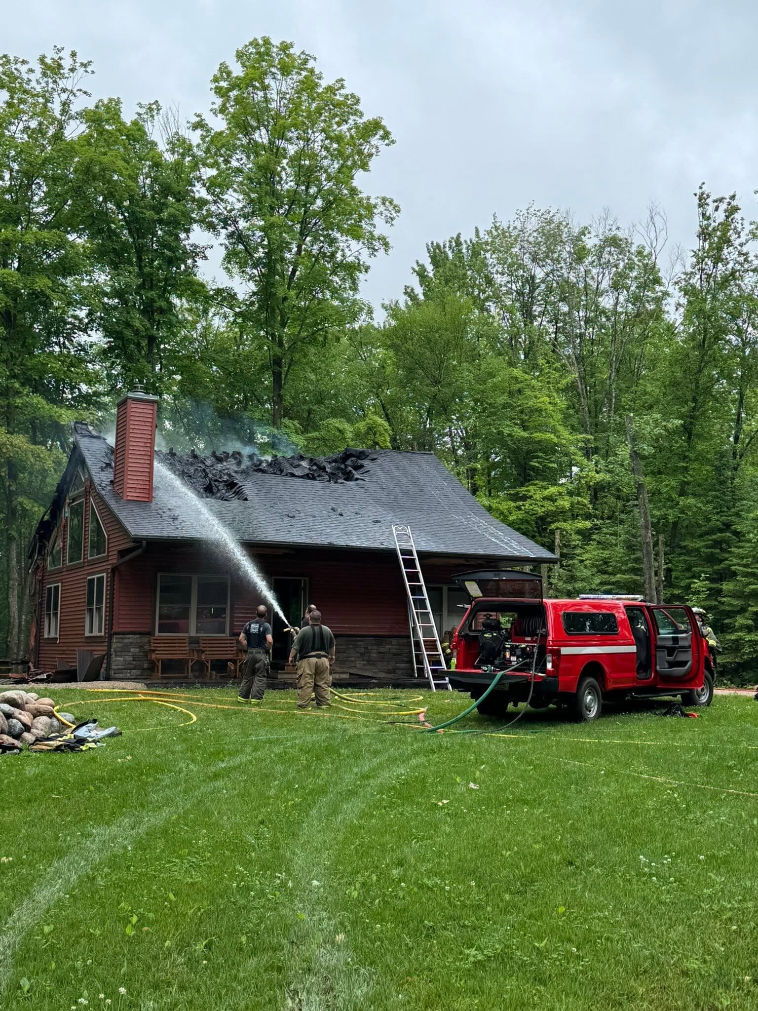 Lightning strike sparks house fire in Oconto County; no injuries reported