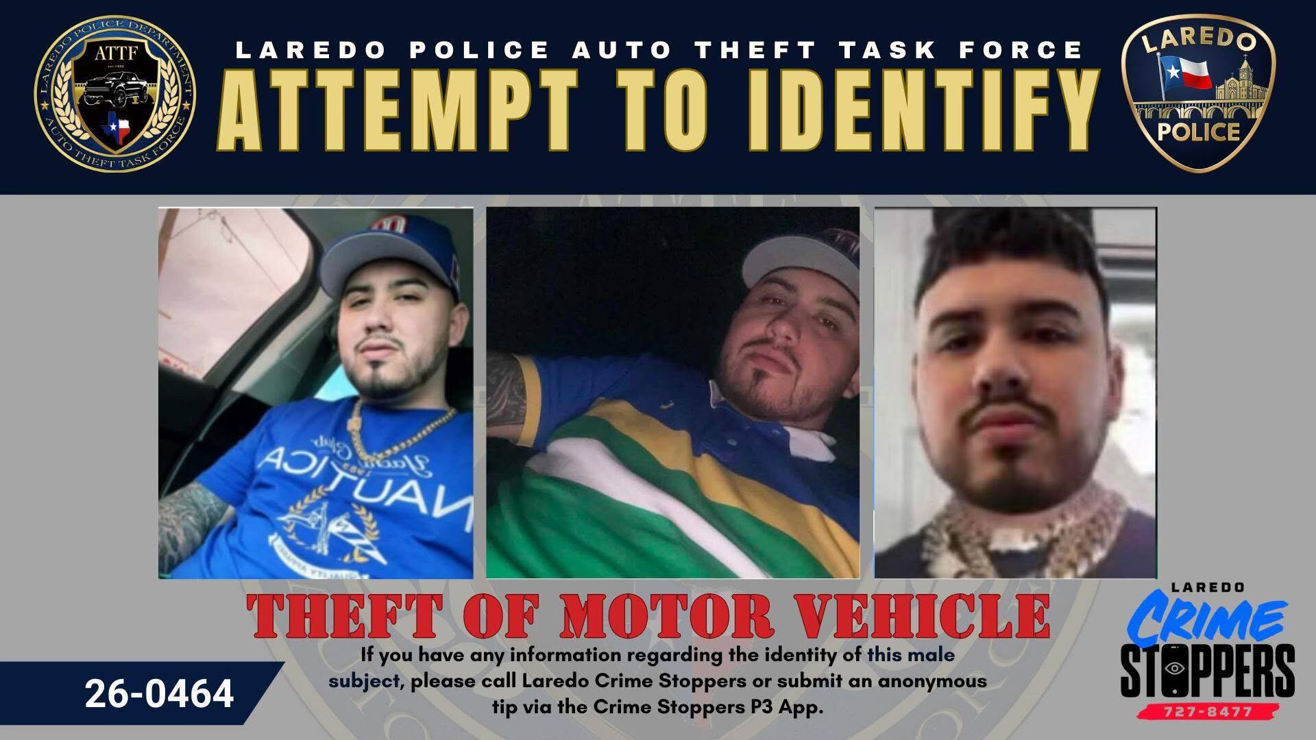 Laredo police seek help identifying vehicle theft suspect