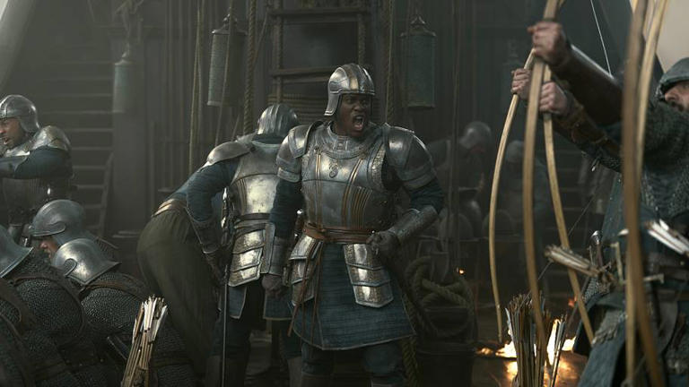 Abubakar Salim as Alyn of Hull in House of the Dragon season 3. | Photograph by Ollie Upton/HBO.