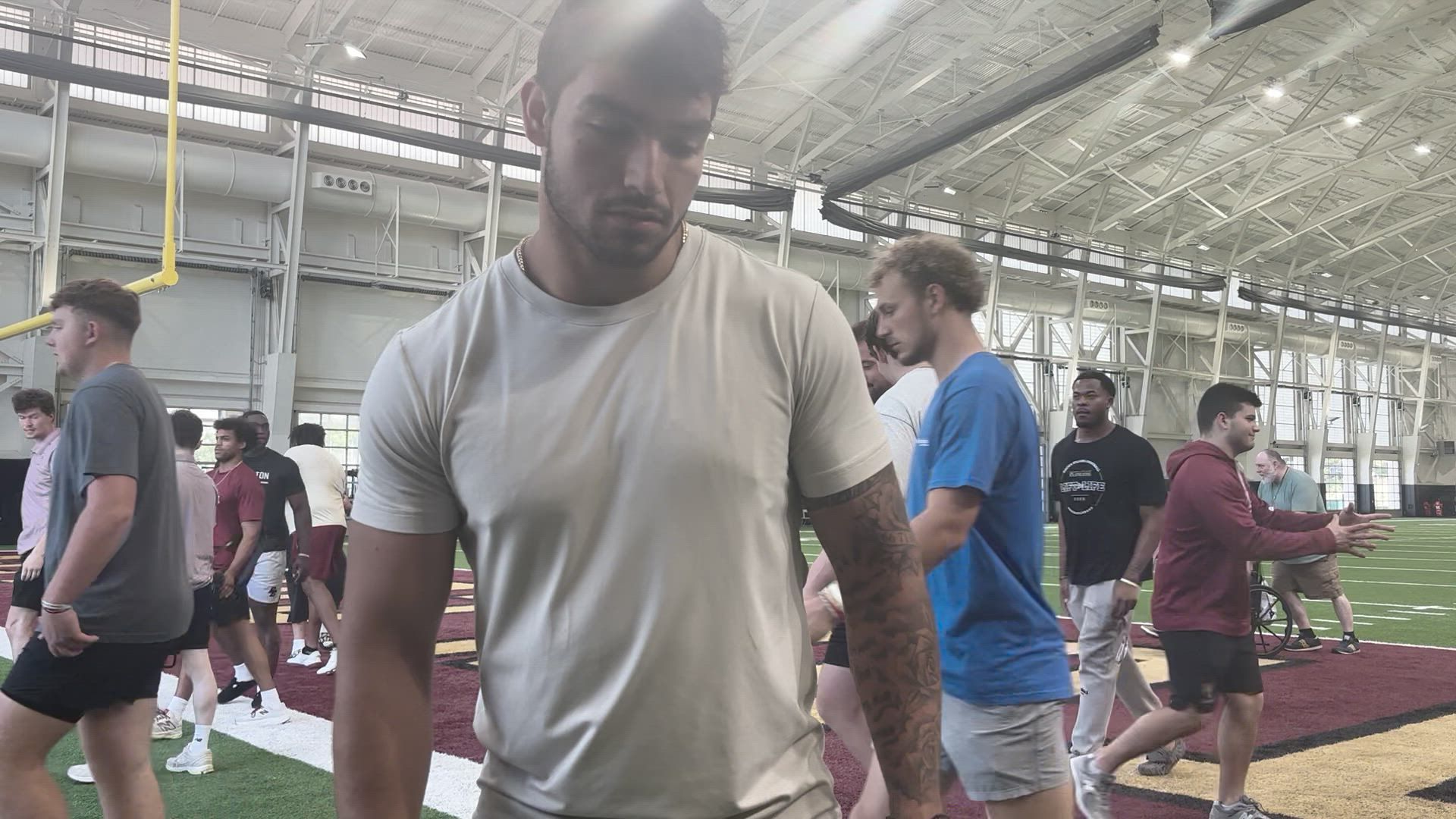 Boston College Football LB Anthony Palano at Field of Dreams Event