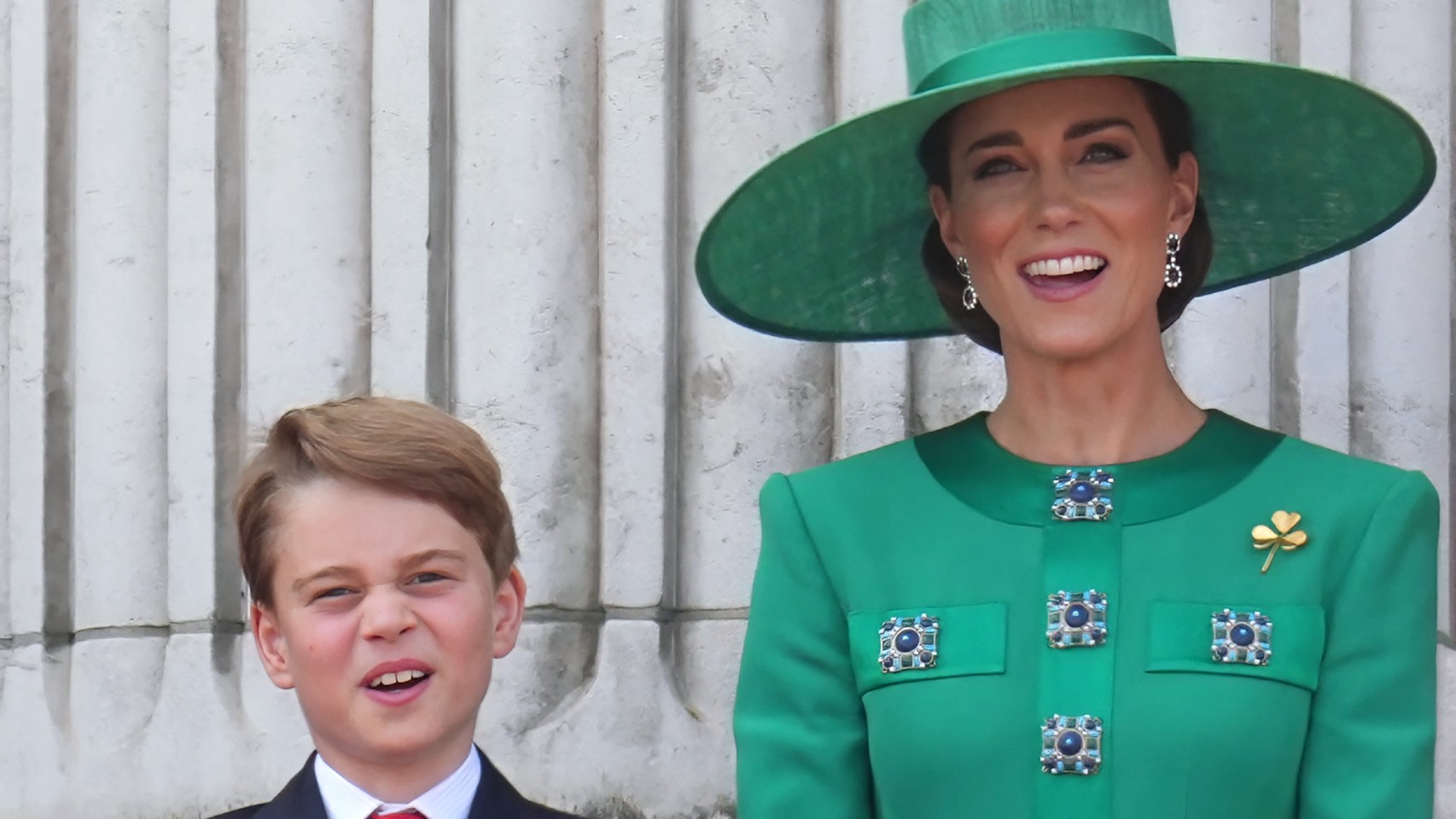 Prince George and Kate Middleton attend Trooping the Colour in 2023. By: James Whatling/MEGA