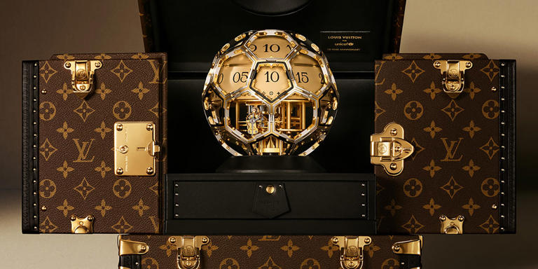 Louis Vuitton offers a soccer ball-shaped gold and diamond clock as ...