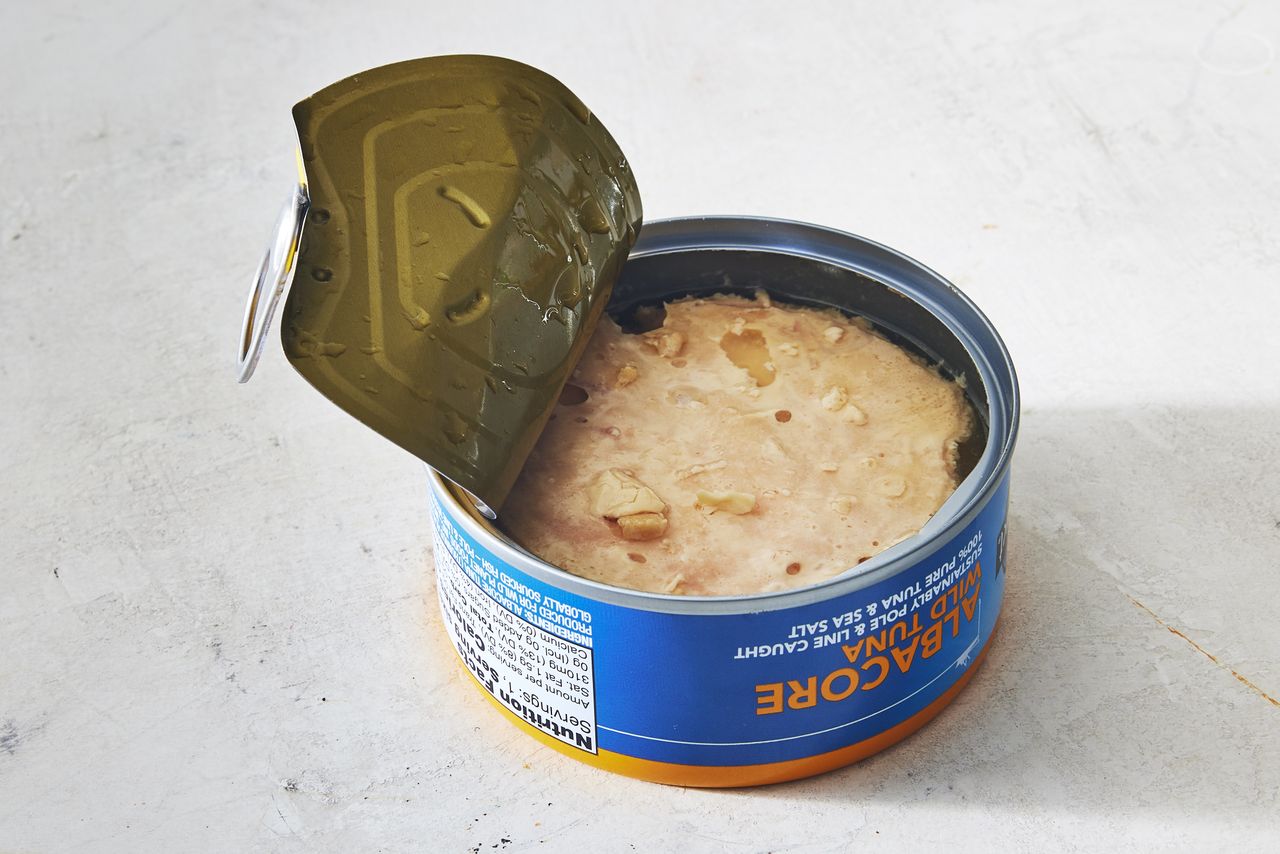 Can of open tuna