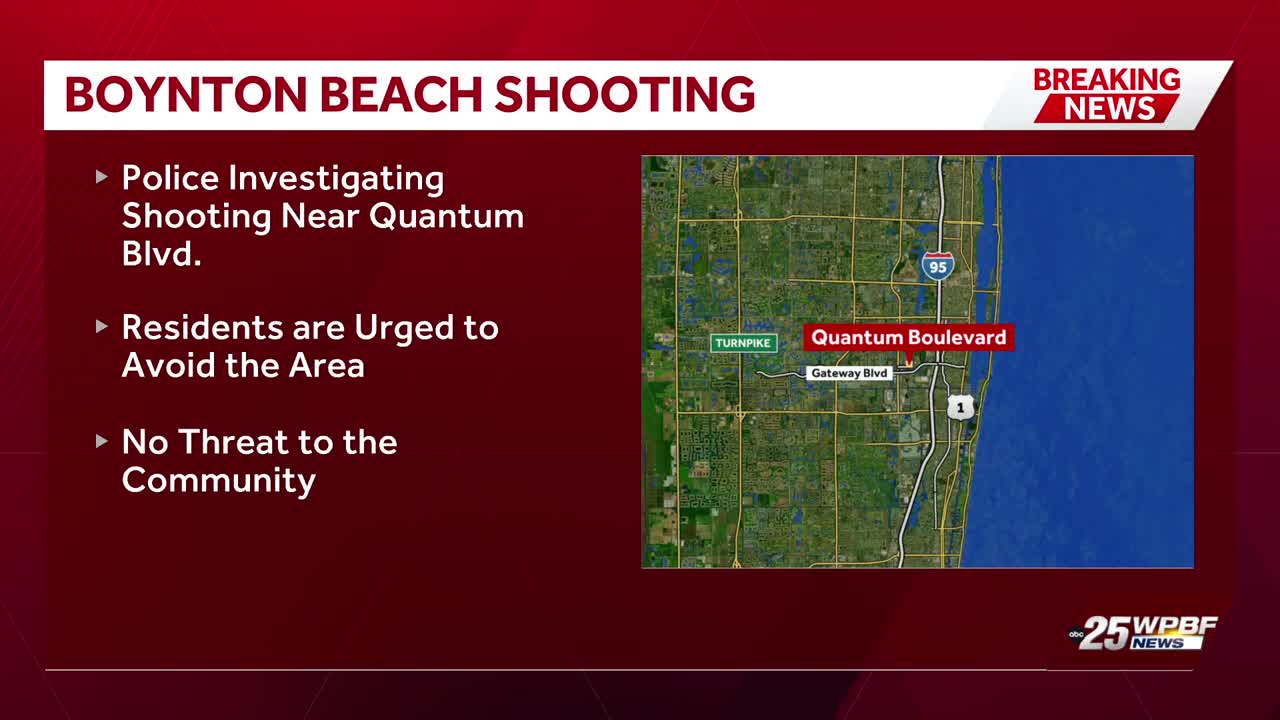 Boynton Beach police respond to shooting near Quantum Boulevard