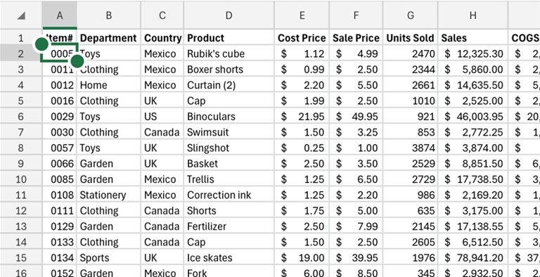 Excel cards view makes the mobile app easier to use