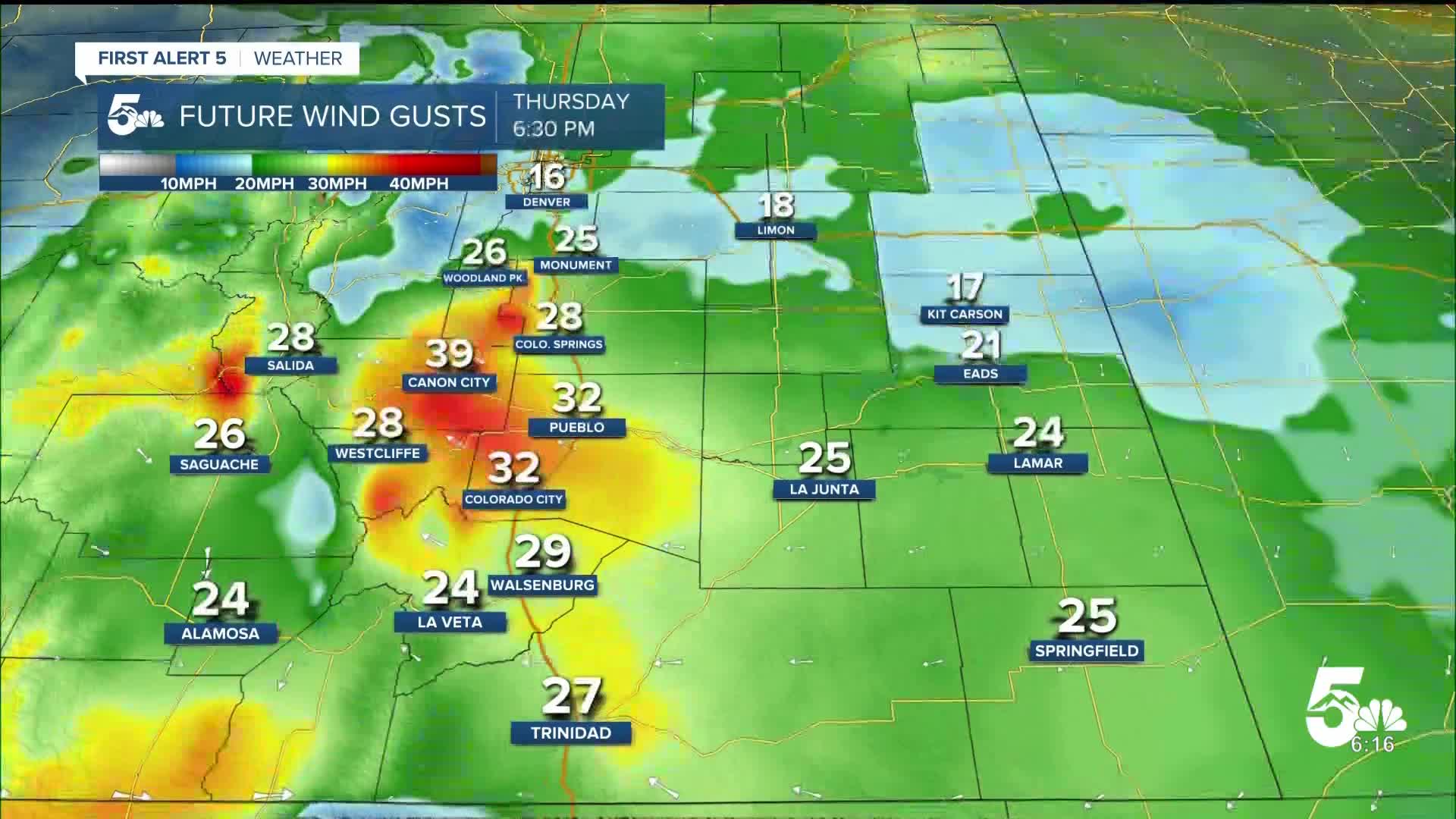 A gusty but dry cold front keeps fire danger high on Thursday