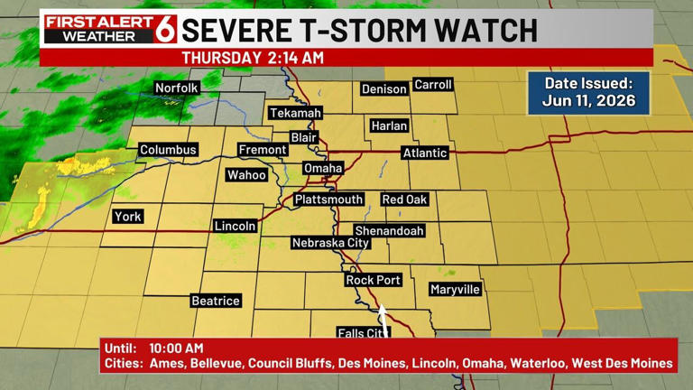 Live: Severe thunderstorm watch issued for the metro, surrounding area