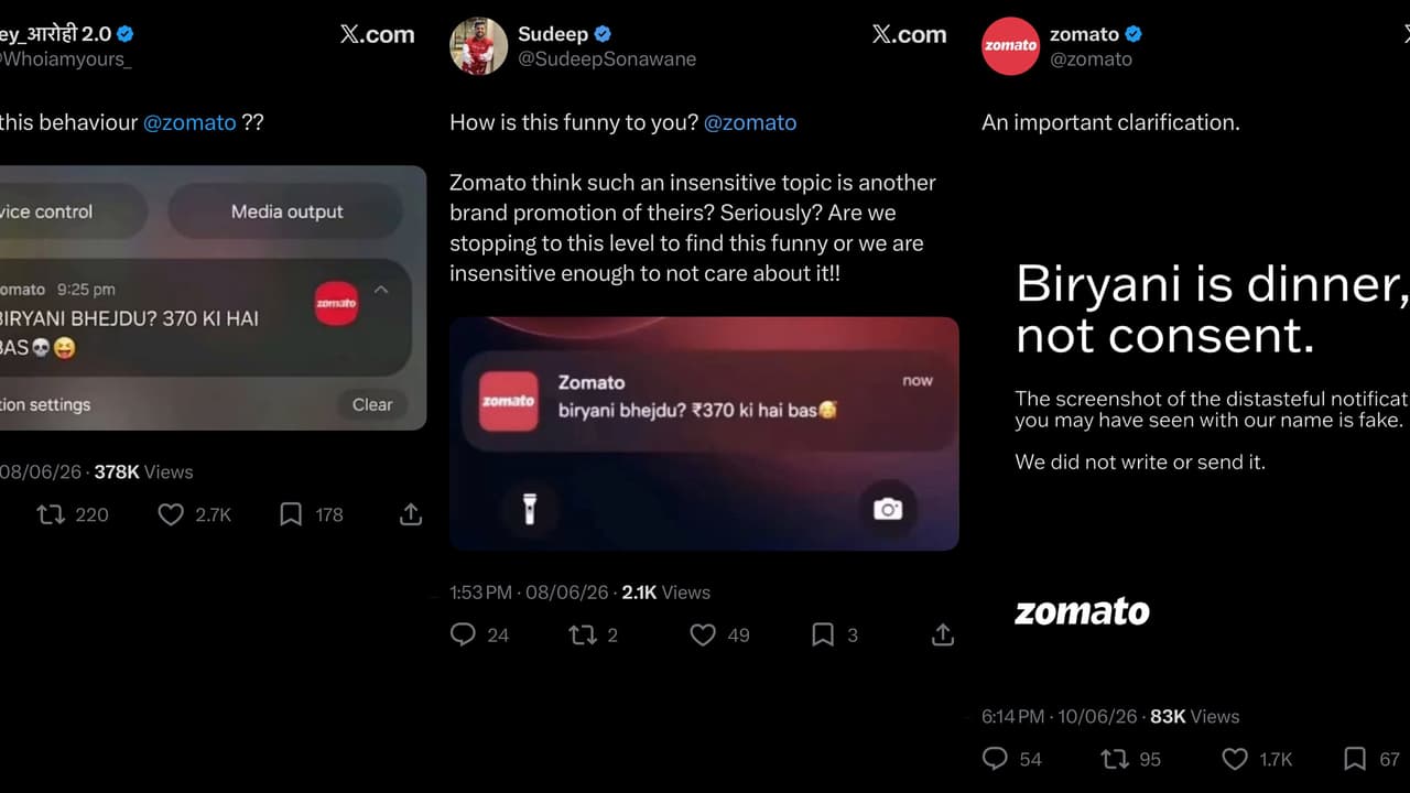 'Biryani is dinner, not consent': Zomato distances itself from viral ...